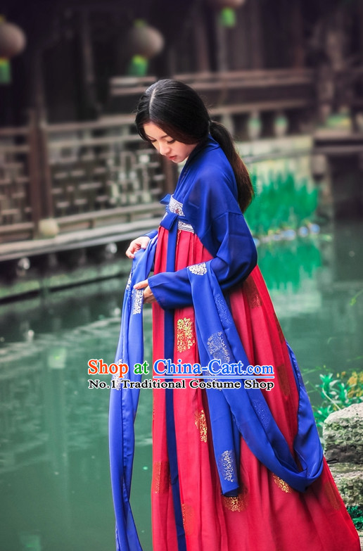 Asian Fashion Oriental Dresses Chinese Hanfu Plus Size Classy Garment Complete Set