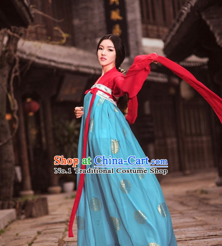Asian Fashion Oriental Dresses Chinese Hanfu Plus Size Classy Costumes Complete Set