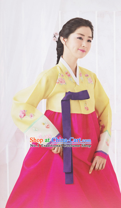 Korean Traditional Lady Hanbok Clothing Complete Sets