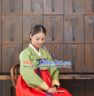 Korean Traditional Dresses Lady Plus Size Uniform Complete Set