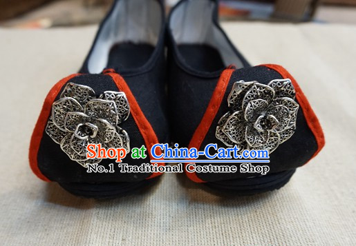Chinese Tradiitonal Handmade Flower Style Shoes