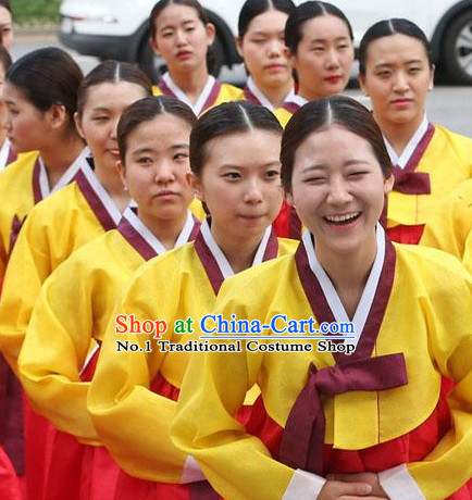 Traditional Korean Group Dance Costumes for Girls