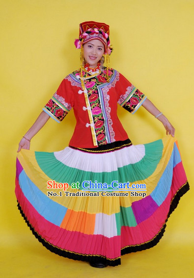 Chinese Stage Dance Costumes Female Ethnic Groups Dress