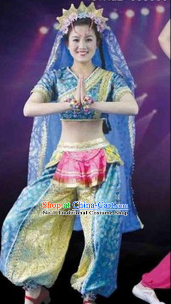 Chinese Indian Dance Costumes Complete Set for Women