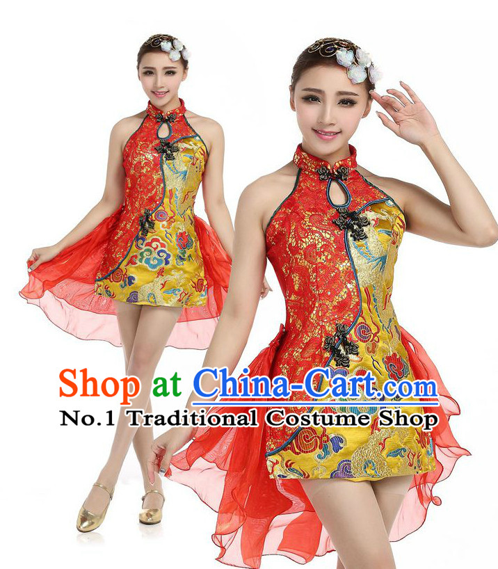 Chinese Fan Dance Costumes Apparel Dance Stores Dance Gear Dance Attire for Women