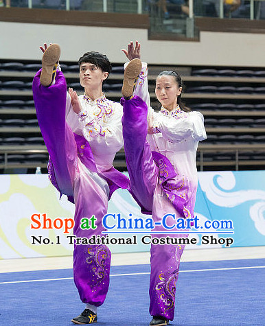 Top Embroidered Tai Chi Costumes Taijiquan Costume Aikido Chikung Tichi Uniforms Quigong Uniform Thaichi Martial Art Qi Gong Combat Clothing Competition Uniforms for Women or Men