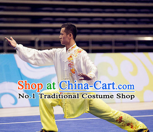 Top Embroidered Tai Chi Swords Championship Costumes Taijiquan Uniforms Quigong Uniform Thaichi Martial Arts Qi Gong Combat Clothing Competition Clothes