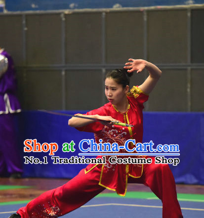 Top  Chinese Wushu Kung Fu Sword Uniforms Kungfu Uniform Martial Arts Competition Costumes for Women