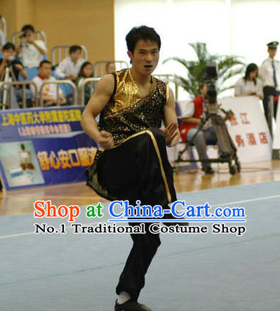 Top Black Chinese Southern Fist Kung Fu Uniform Martial Arts Uniforms Kungfu Suits Competition Costumes Complete Set