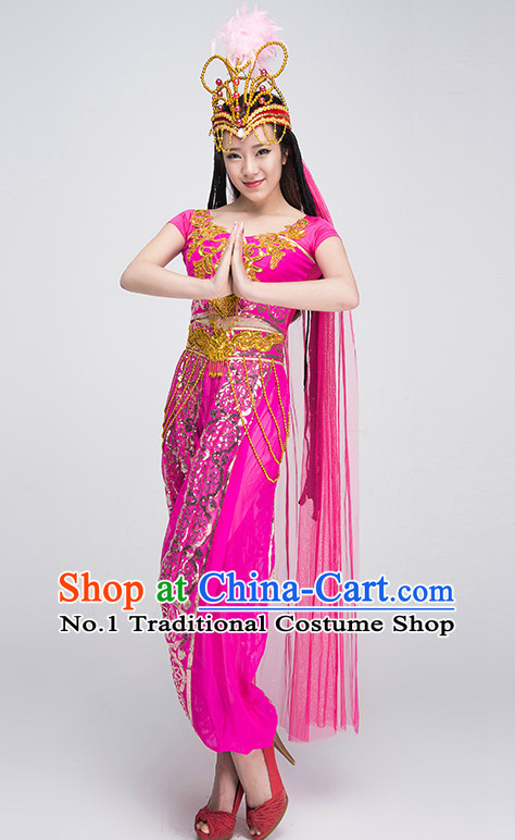 Traditional Chinese Xinjiang Dancing Suit Complete Set for Women