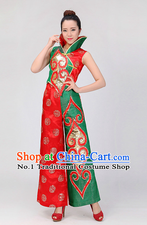 Traditional Chinese Yangge Dance Costumes for Competition