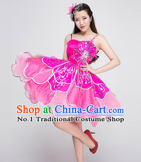 Traditional Chinese Flower Dance Costumes for Competition