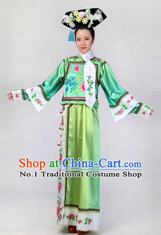 Chinese Qing Dynasty Style Classical Girls Dancewear Dance Costumes for Competition