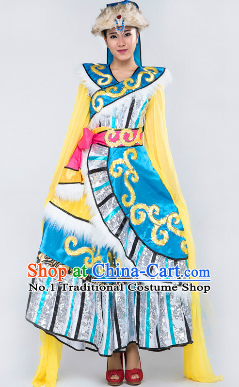 Chinese Tibetan Classical Girls Dancewear Dance Costume for Competition