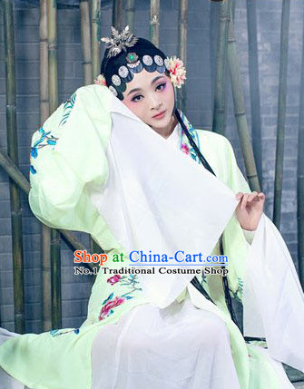 Light Green Opera Hua Dan Chinese Kimono Dresses