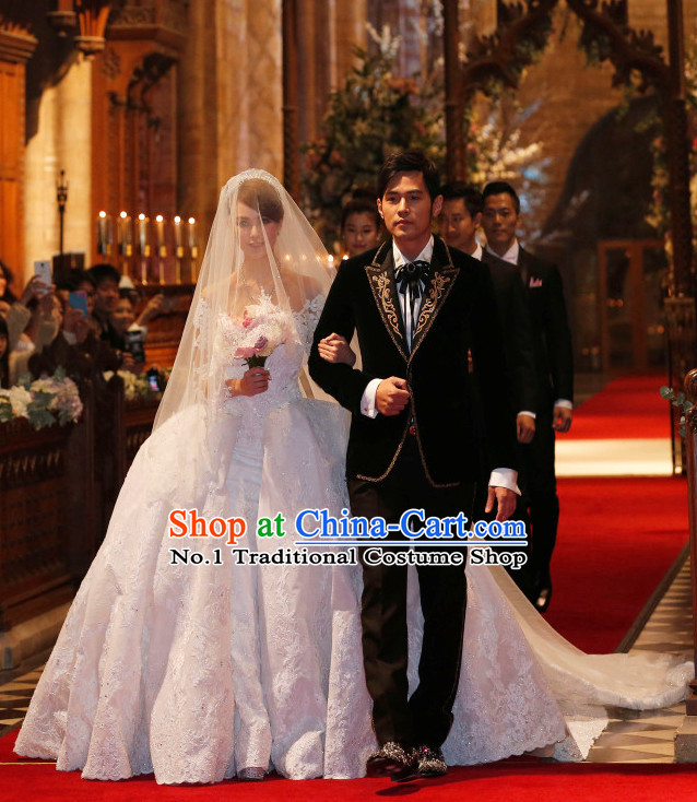 Chinese Star Zhou Jielun Jackie's Brides Kun Ling Romantic Wedding Dress