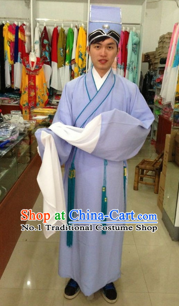Long Sleeve Chinese Opera Student Costumes and Hat Complete Set