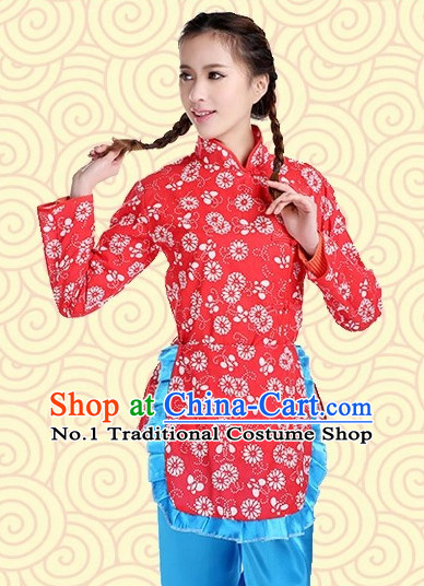 Asian Fashion Chinese Tradiitonal Dress Farmer Perofrmance Costumes for Women