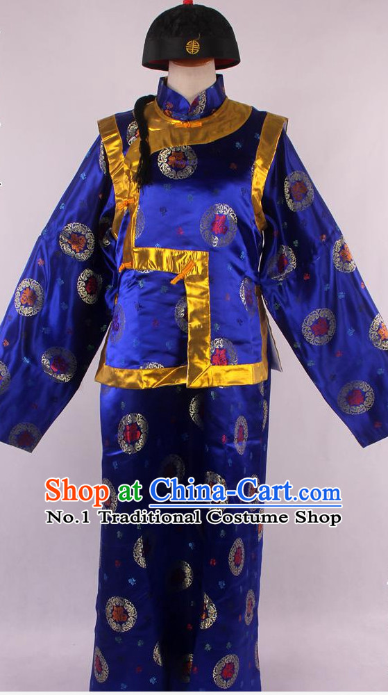 Chinese Traditional Landlord Costumes and Hat Complete Set