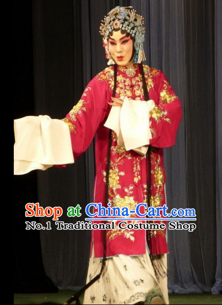 Traditional Chinese Peking Opera Costumes and Hair Jewelry Complete Set for Women