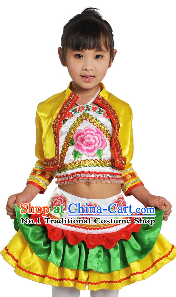 China Traditional Little Girls Ethnic Miao Dancewear