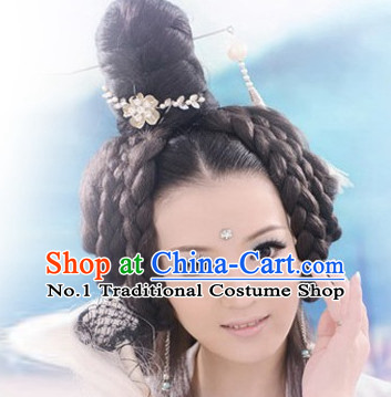 Chinese Traditional Empress Black Long Wigs