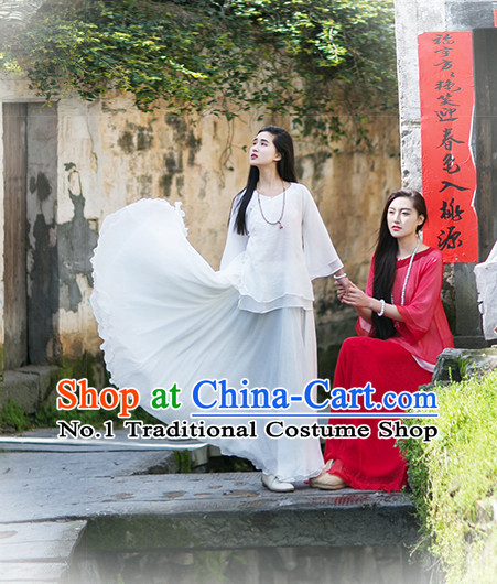 White Oriental Clothing Asian Fashion Chinese Traditional Clothing Shopping online Clothes China online Shop Mandarin Dress Complete Set for Women