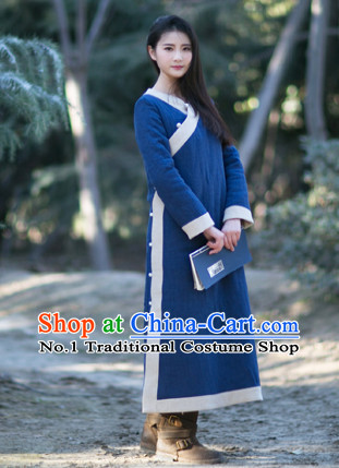Chinese Traditional Mandarin Long Robe Complete Set for Women