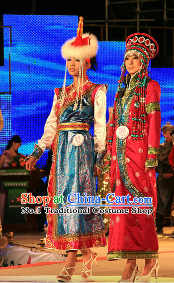 Traditional Chinese Mongolian Clothes 2 Sets for Women
