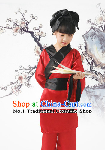 Red Chinese Traditional Hanfu Dress for KIDS
