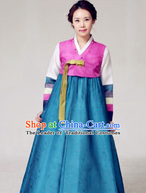 Custom Made Korean Fashion Hanbok and Hair Accessories Complete Set for Ladies