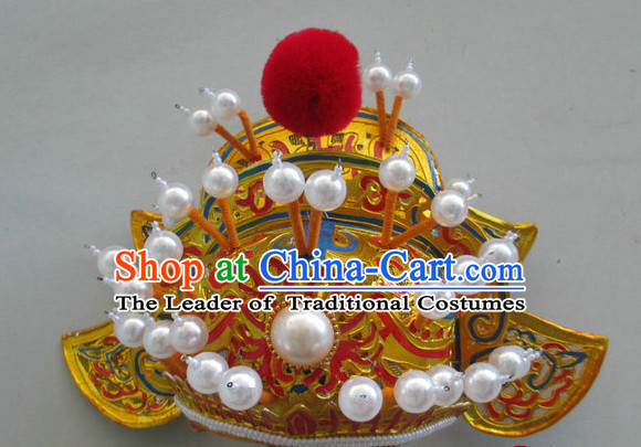 Gold Ancient Chinese Peking Opera Zhong Kui Hat