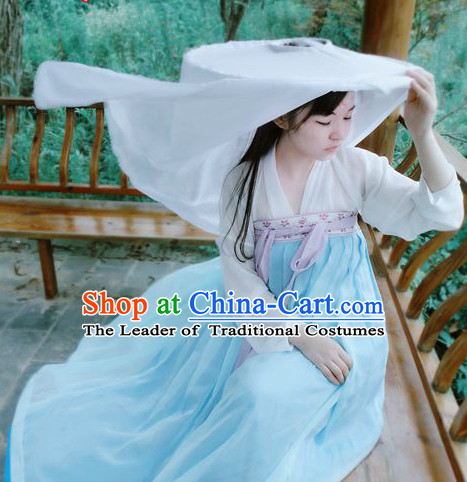 Ancient Traditional Chinese Plus Size Dresses and Bamboo Hat online Shopping