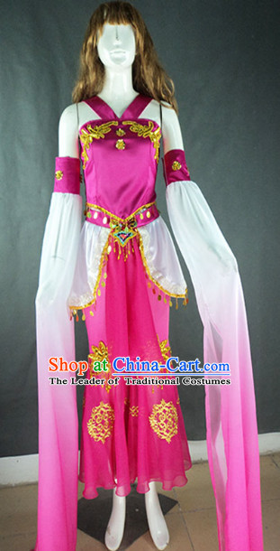 Top Long Sleeves Chinese Classical Quality Dance Costumes and Headdress Complete Set for Women
