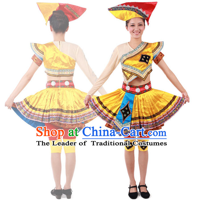 Chinese Teenagers Ethnic Dance Costume for Competition