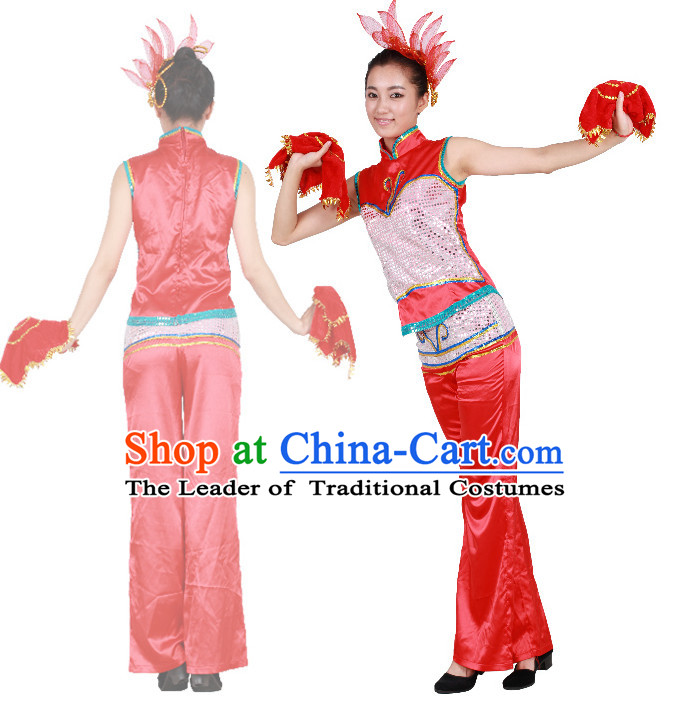 Chinese Teenagers Handkerchief Dance Costumes for Competition