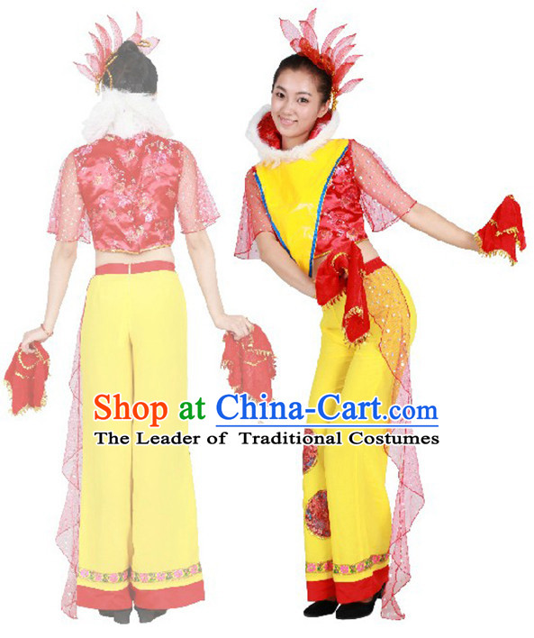 Chinese Teenagers Korean Dance Costume and Hair Decorations for Competition