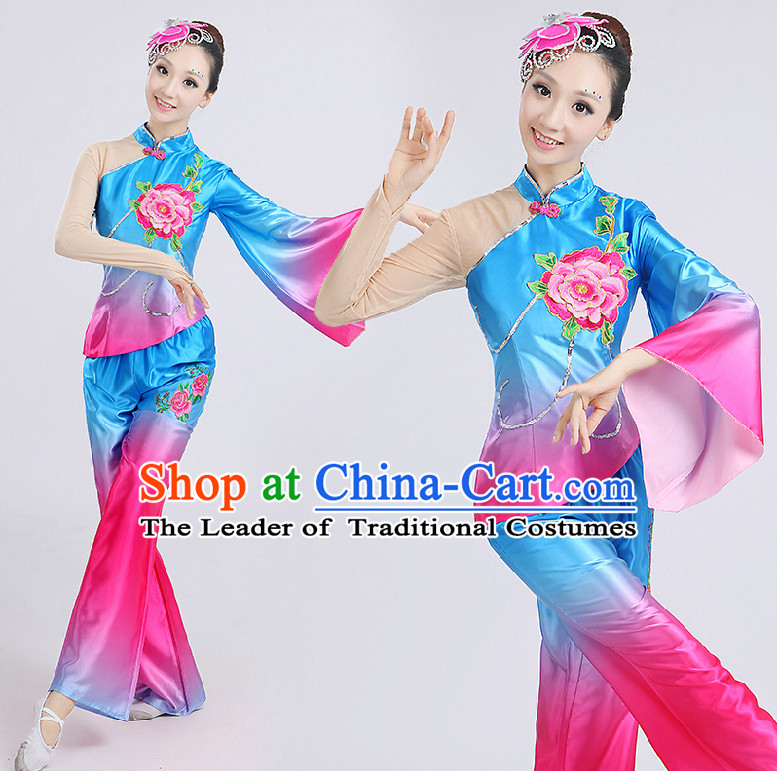 Chinese Blue Dance Costumes Costume Discount Dance Costume Gymnastic Leotard Dancewear Chinese Dress Dance Wear