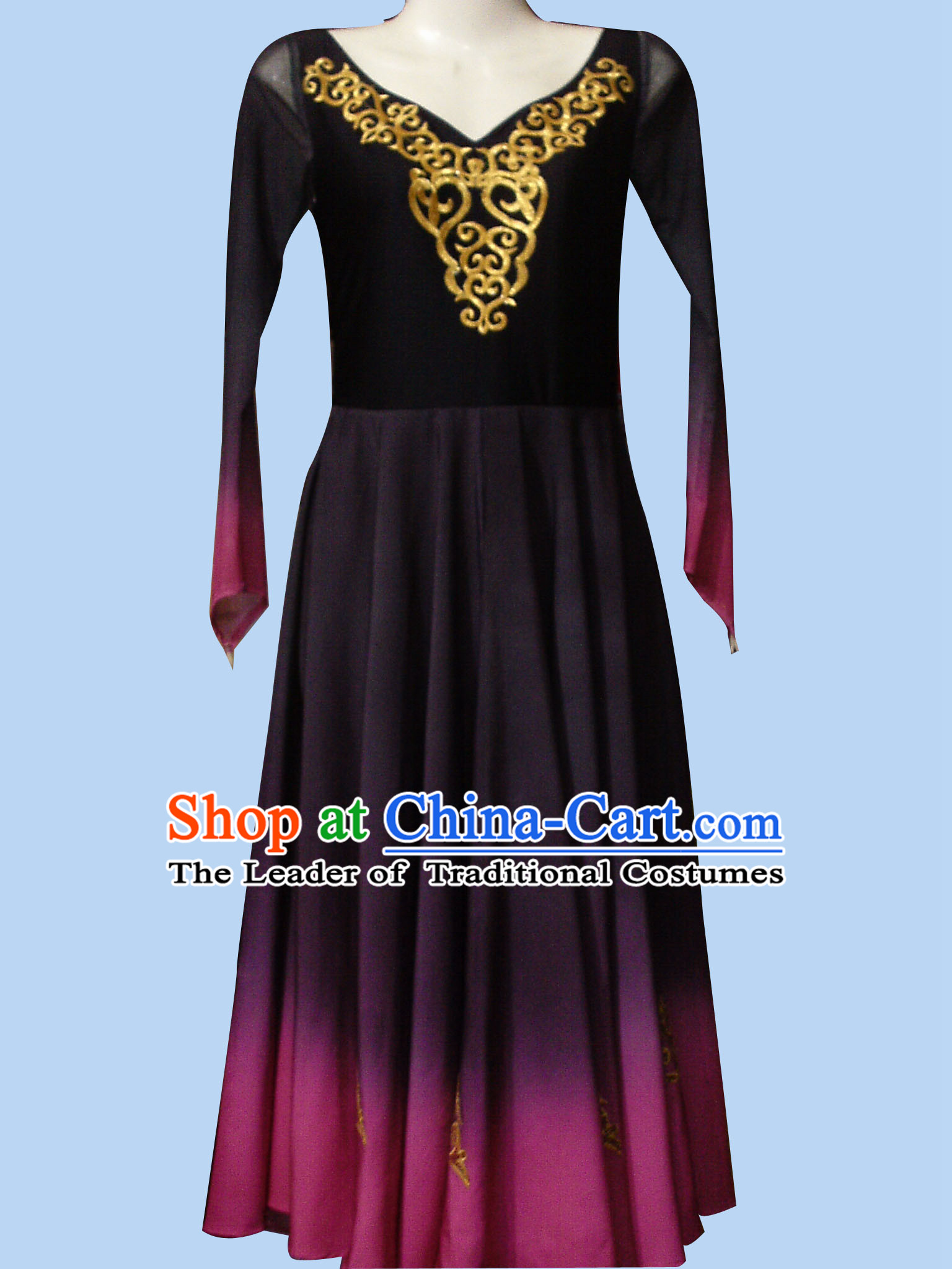 Top Chinese Xinjiang Ethnic Dance Costume Competition Dance Costumes Set