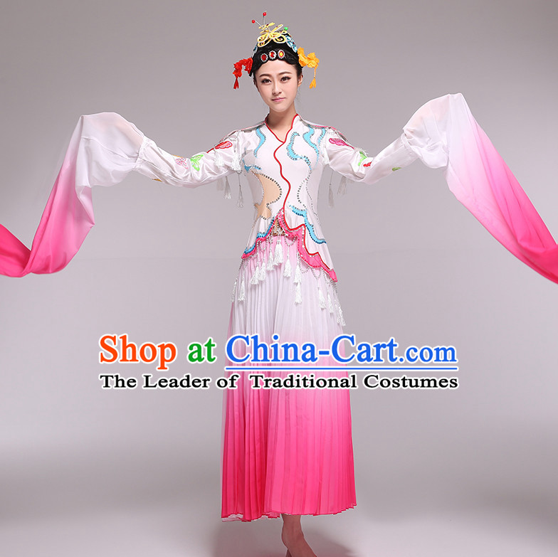 Color Transition Chinese Palace Dance Competition Dance Costume Group Dancing Costumes and Headwear Complete Set for Women