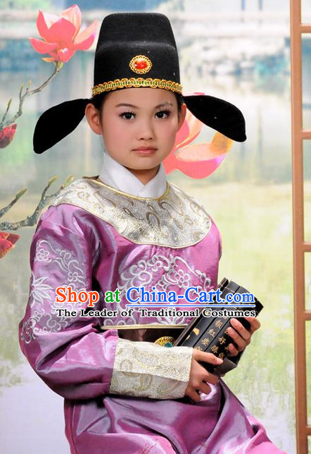 Chinese Tang Poet Halloween Costumes for Kids Baby Hanfu Clothes Toddler Halloween Costume Kids Clothing and Hair Accessories Complete Set for Kids