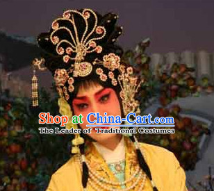 Chinese Opera Hua Tan Wigs and Hair Accessories Complete Set