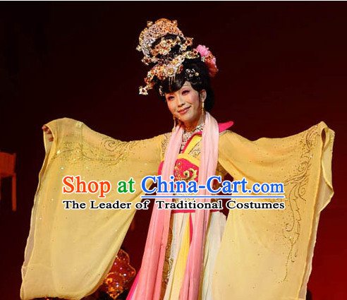 Chinese Ancient Dance Costume and Hair Accessories Full Set