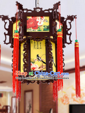 Birds Flower Ancient Chinese Handmade Wooden Ceiling Lantern