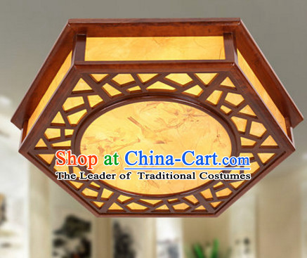 Chinese Ancient Handmade and Carved Natural Wood Ceiling Palace Lantern