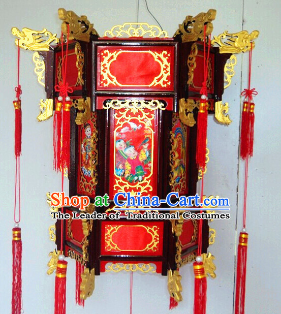 Three Layers Red Gold Chinese Classical Hanging Palace Lantern