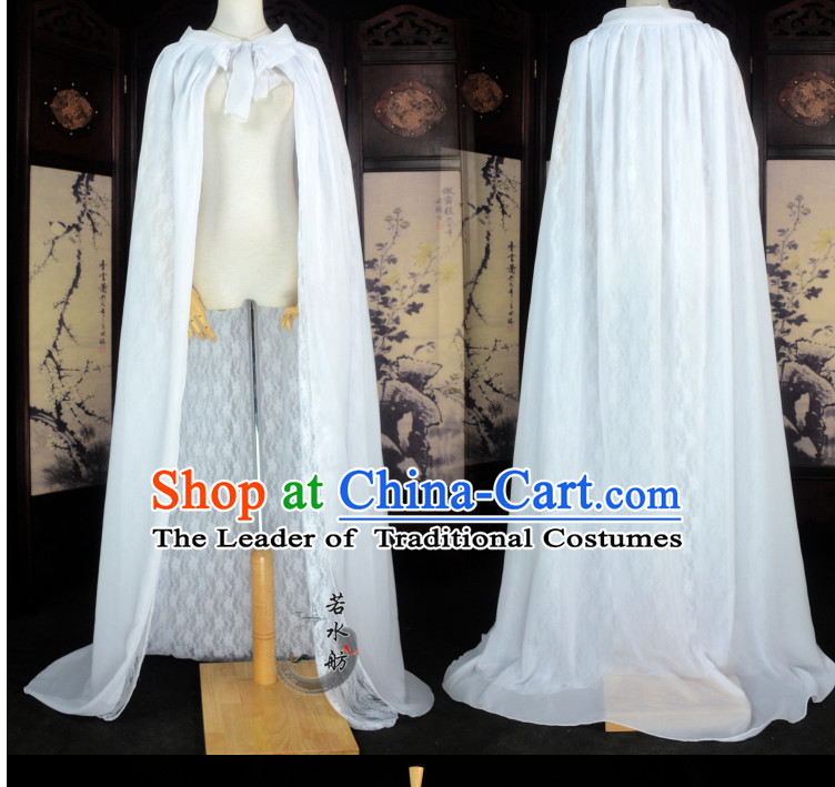 White Traditional Chinese Classical Mantle Cape