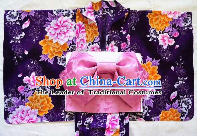 Top Authentic Traditional Japanese Kimonos Kimono Dress Yukata Clothing Robe Garment Complete Set for Women Ladies Girls