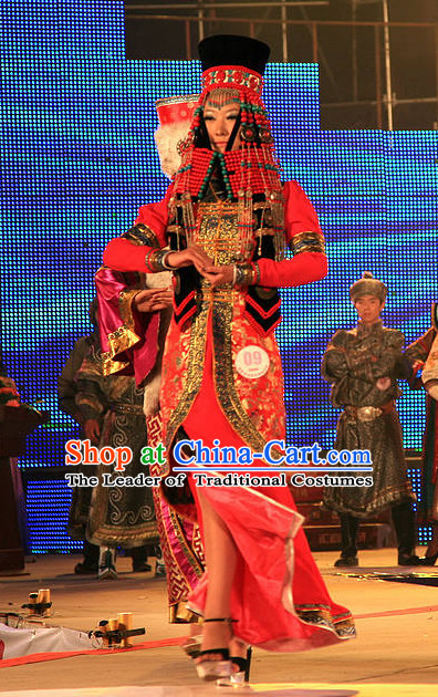Mongolian Empress Clothing and Hat Complete Set for Women