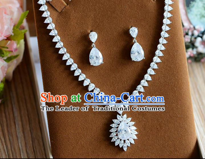 Traditional Jewelry Accessories, Princess Bride Earrings, Wedding Accessories, Baroco Style Crystal Necklace for Women